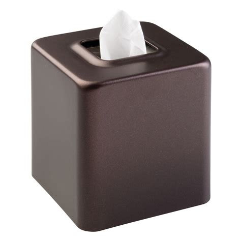 mDesign Metal Square Tissue Box Cover for Bathroom 